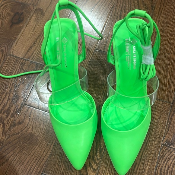 lime green women’s heels - Picture 1 of 2
